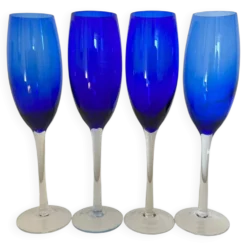 Service de 4 flûtes bleues