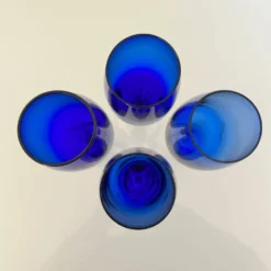 Service de 4 flûtes bleues