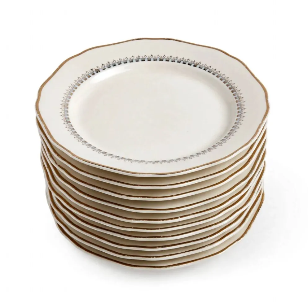 Service de 13 pièces en faiance de Longwy. Modèle Auteuil 10 assiettes, 1 ,