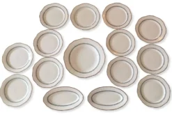 Service de 13 pièces en faiance de Longwy. Modèle Auteuil 10 assiettes, 1 ,