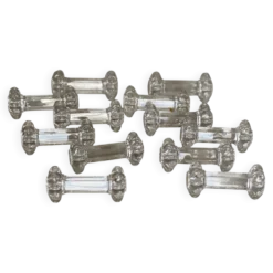 Service de 10 porte-couteaux cristal moulé XIXé s. fleur