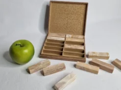 Service de 12 porte-couteaux en onyx veiné, coffret d'origine années 70