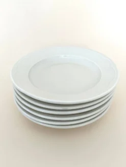 Service de six assiettes creuses en porcelaine blanche Pillivuyt