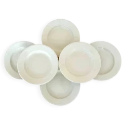 Service de six assiettes creuses en porcelaine blanche Pillivuyt