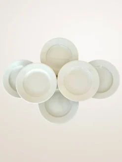 Service de six assiettes creuses en porcelaine blanche Pillivuyt