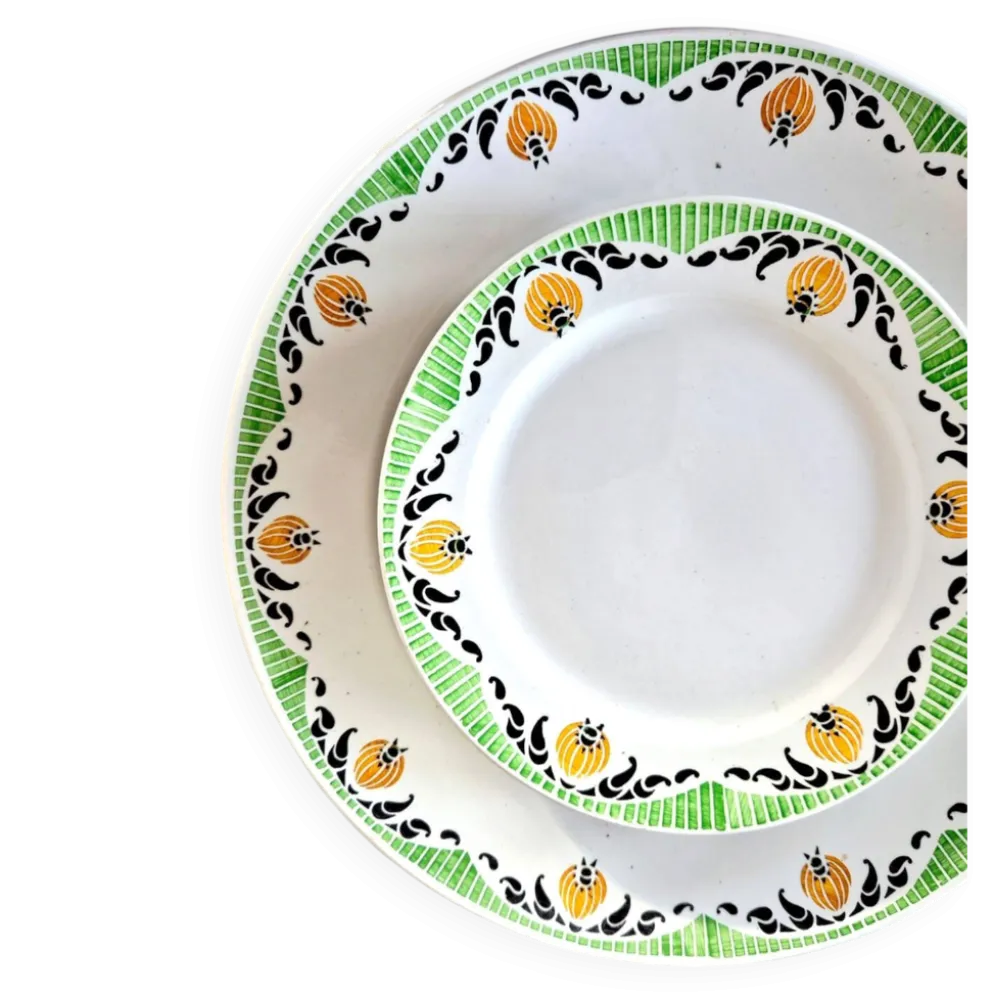Service à Dessert Art Déco Sarreguemines Modèle "Maroussia" (8 pièces)