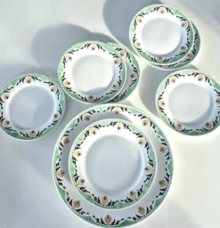 Service à Dessert Art Déco Sarreguemines Modèle "Maroussia" (8 pièces)