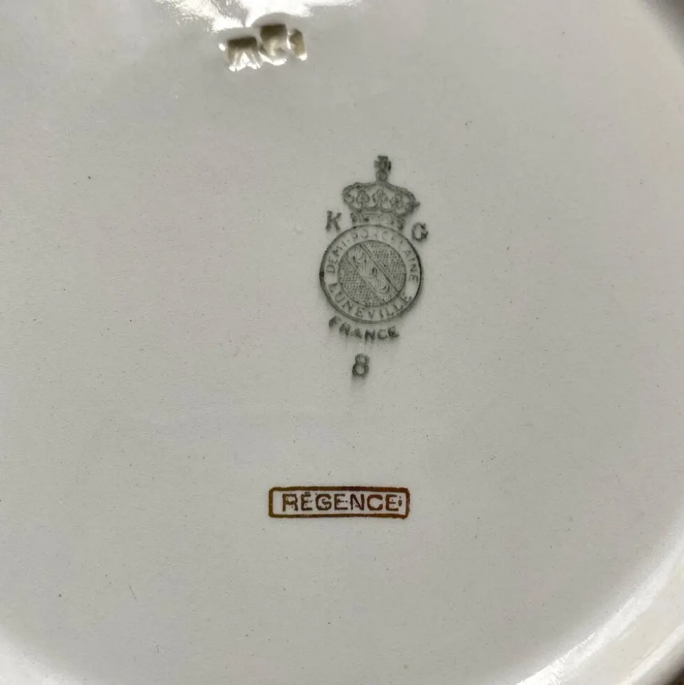 Service à dessert assiettes et plat en porcelaine de Luneville