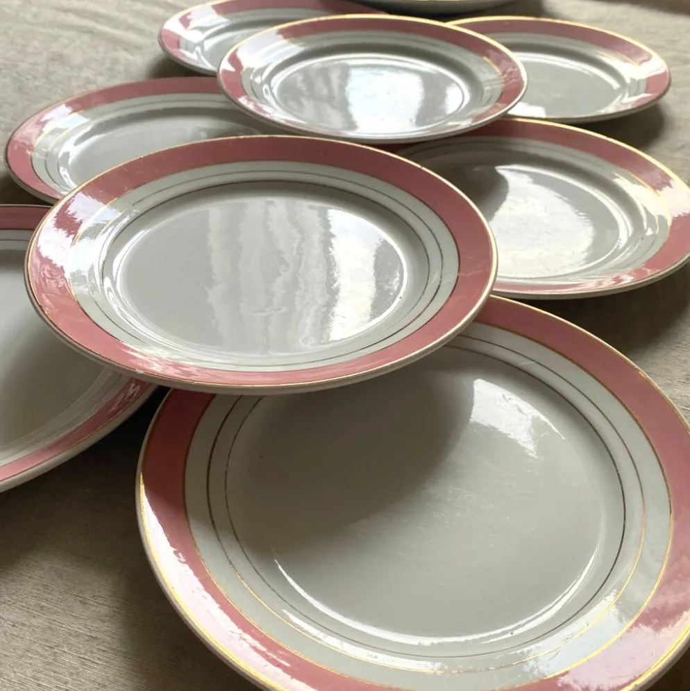 Service à dessert assiettes et plat en porcelaine de Luneville