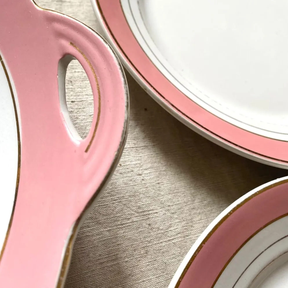 Service à dessert assiettes et plat en porcelaine de Luneville
