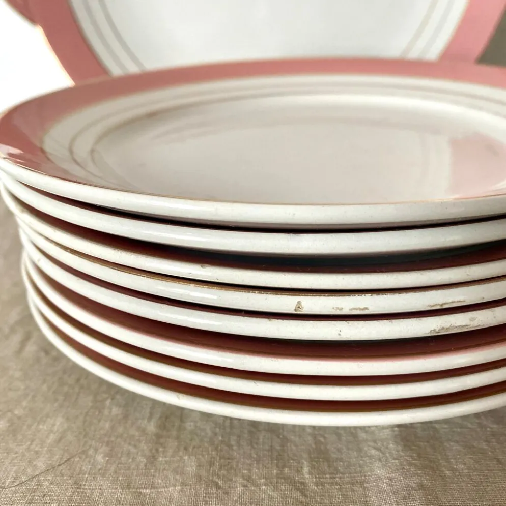 Service à dessert assiettes et plat en porcelaine de Luneville