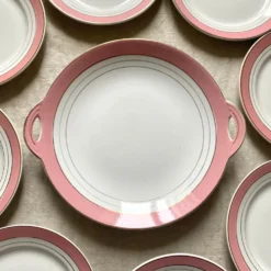 Service à dessert assiettes et plat en porcelaine de Luneville