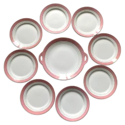 Service à dessert assiettes et plat en porcelaine de Luneville