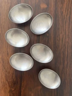 Service à dessert 6 coupes à glace Delinox en inox brossé, France 1970