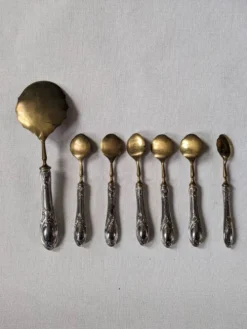 Service à dessert cuillères en argent 800 et vermeil
