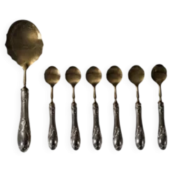 Service à dessert cuillères en argent 800 et vermeil