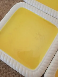 Service à dessert jaune Longwy France