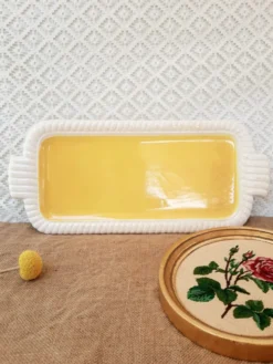 Service à dessert jaune Longwy France