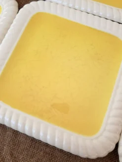 Service à dessert jaune Longwy France