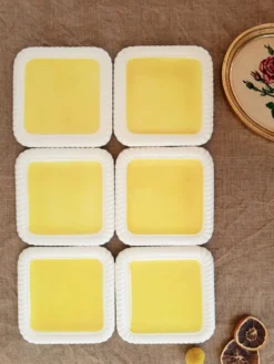 Service à dessert jaune Longwy France
