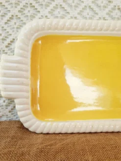 Service à dessert jaune Longwy France