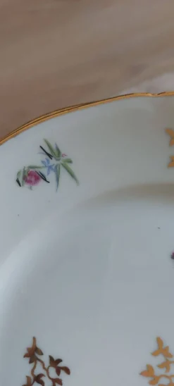 Service à dessert vintage en porcelaine F.D France Foëcy – 13 pièces