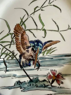 Service de table assiettes et plats Gien modèle grands oiseaux