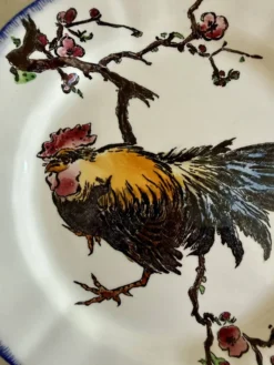 Service de table assiettes et plats Gien modèle grands oiseaux