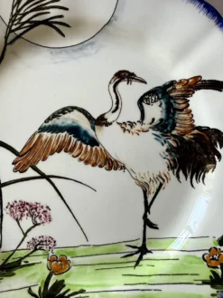 Service de table assiettes et plats Gien modèle grands oiseaux