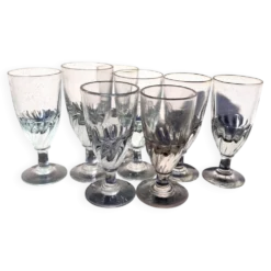 Service de verres de bistrot à absinthe, soufflés à la bouche