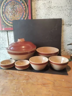 Service en grès de Gien vintage, France, années 70