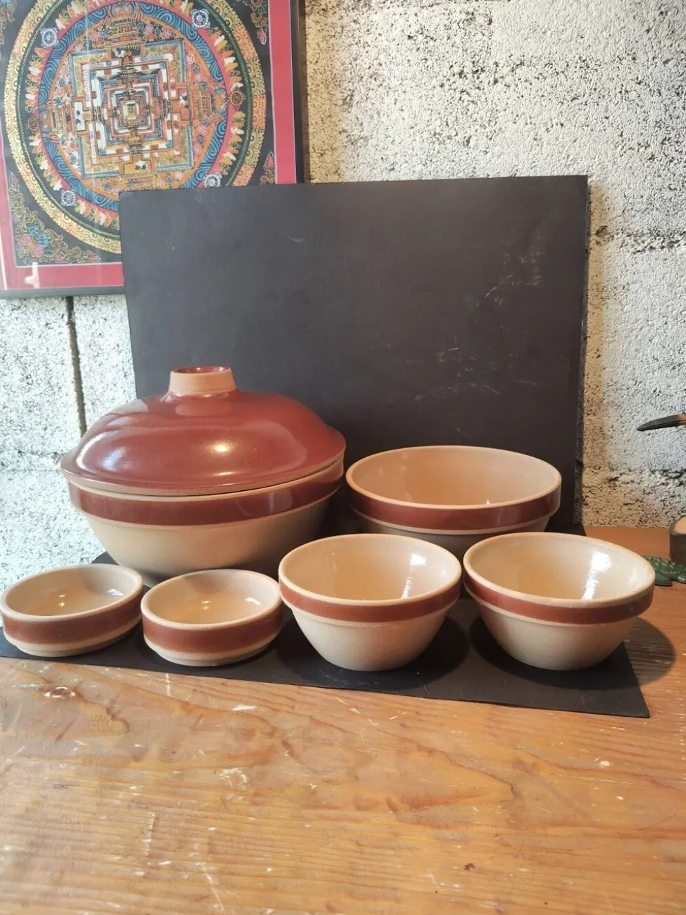 Service en grès de Gien vintage, France, années 70