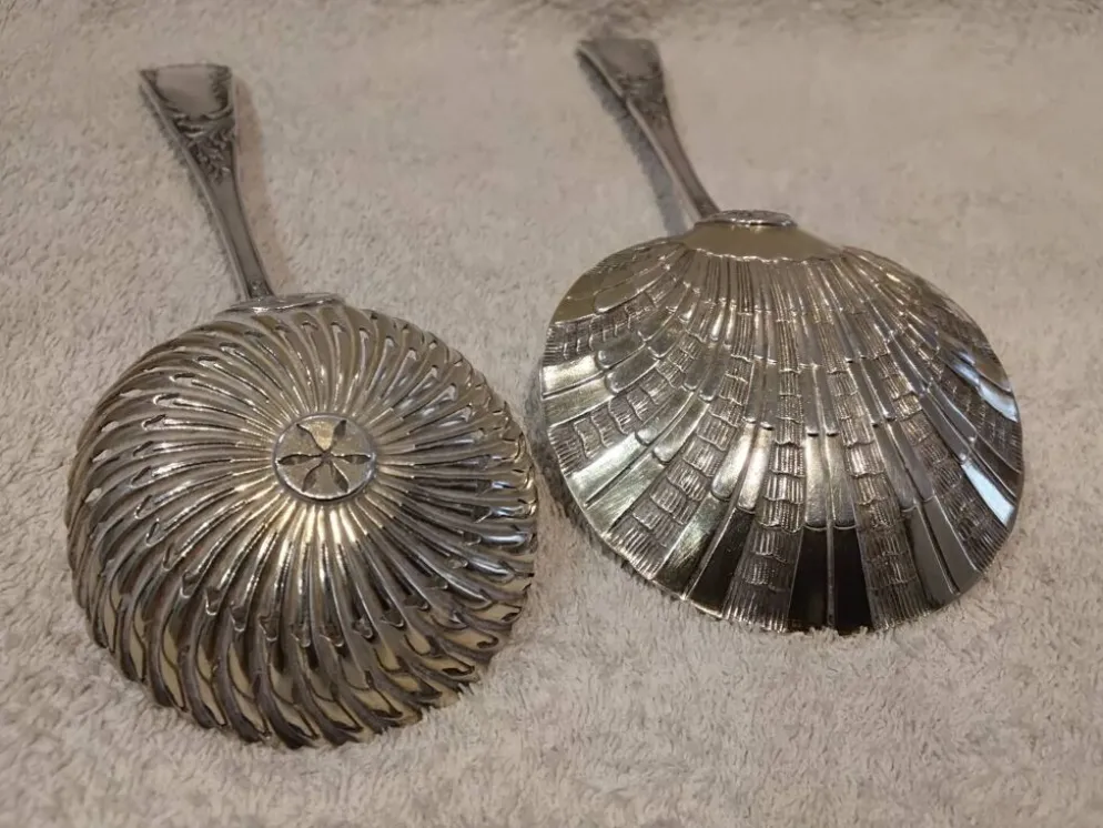 Service à fraises 2p argent 950 Minerve style rococo orfevre SAM