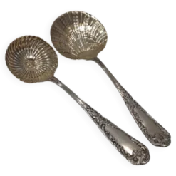 Service à fraises 2p argent 950 Minerve style rococo orfevre SAM