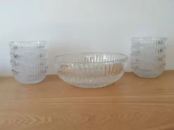 Service fruits en cristal saladier et ses 8 bols assortis
