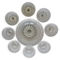 Service fruits en cristal saladier et ses 8 bols assortis