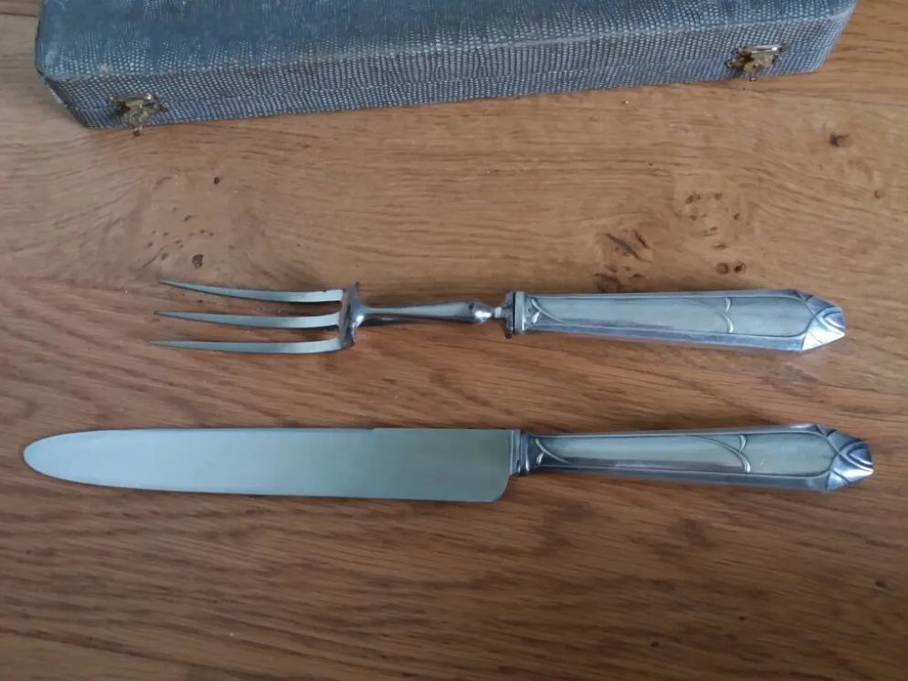 Service à gigot Platil couteau et fourchette Art déco