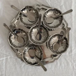 Service à glace en inox Guy Degrenne , plateau et coupes