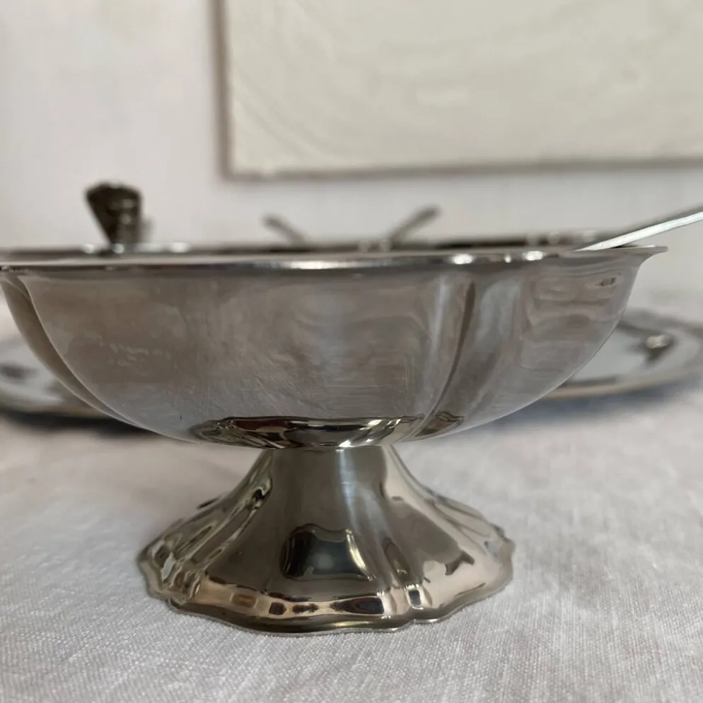 Service à glace en inox Guy Degrenne , plateau et coupes