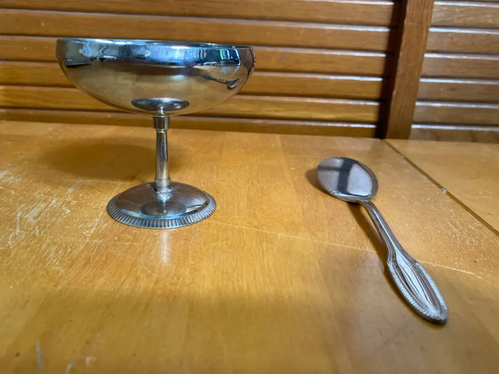 Service à glace rémy letang plateau + 6 coupes + 6 cuillères vintage #