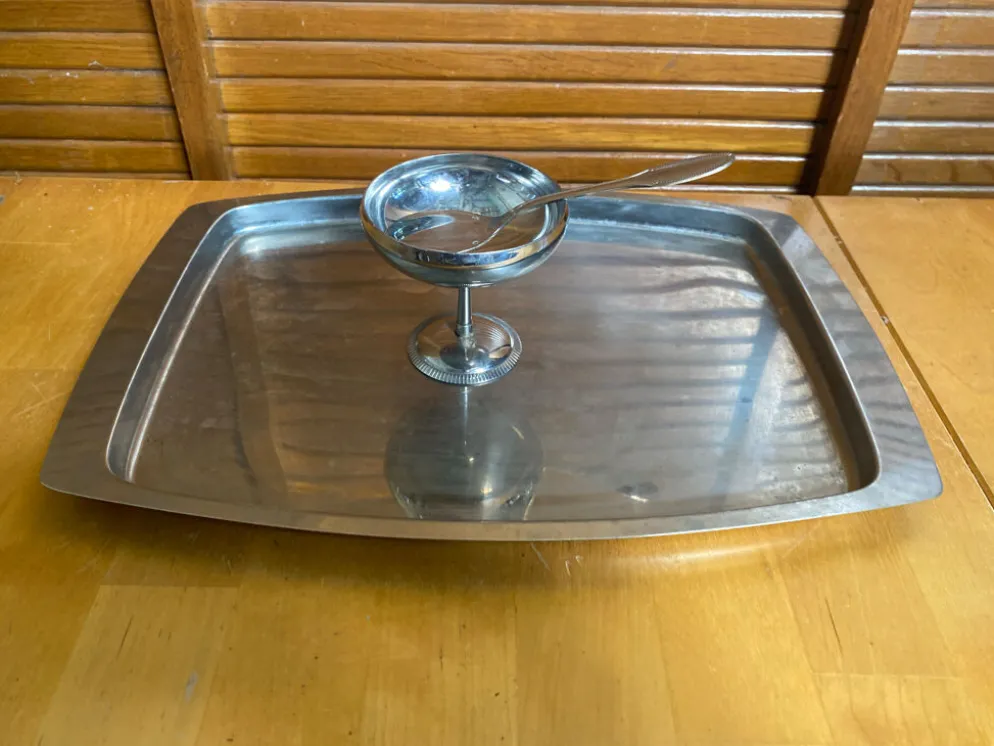 Service à glace rémy letang plateau + 6 coupes + 6 cuillères vintage #