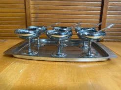 Service à glace rémy letang plateau + 6 coupes + 6 cuillères vintage #