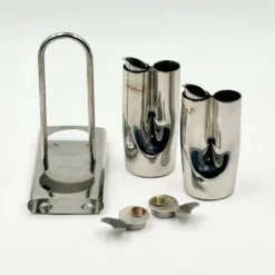 Service huile et vinaigre en inox design italien Stella Metallurgica Lux année.