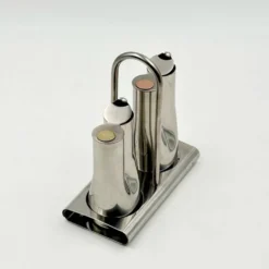 Service huile et vinaigre en inox design italien Stella Metallurgica Lux année.