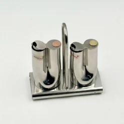Service huile et vinaigre en inox design italien Stella Metallurgica Lux année.