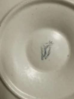 Service à huitres / coquillages vintage de 10 assiettes + 1 plat en faience de longchamp france