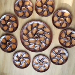 Service à huitres vintage faïence Salins France 9 assiettes et plat