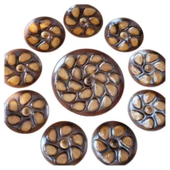 Service à huitres vintage faïence Salins France 9 assiettes et plat