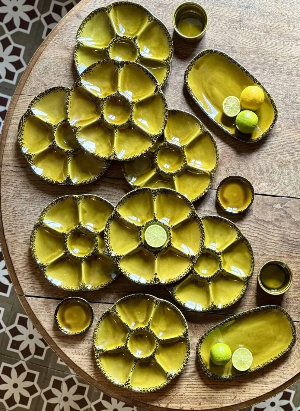 Service à huîtres, crustacés vintage de la maison Gien