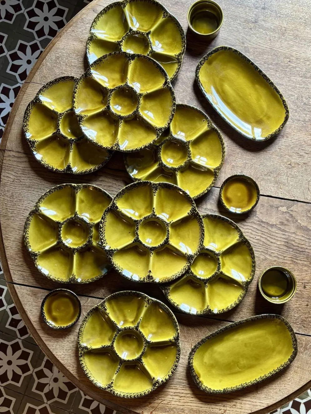 Service à huîtres, crustacés vintage de la maison Gien